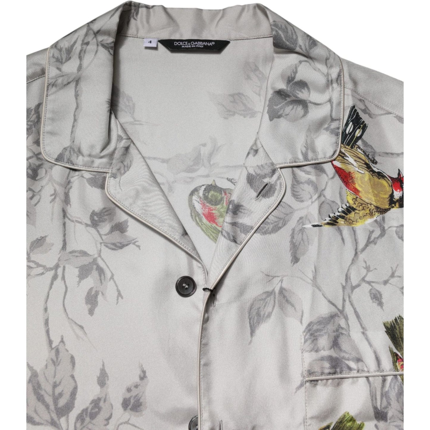 Dolce & Gabbana Multicolor Silk Printed Button Down Shirt TSH90447-4