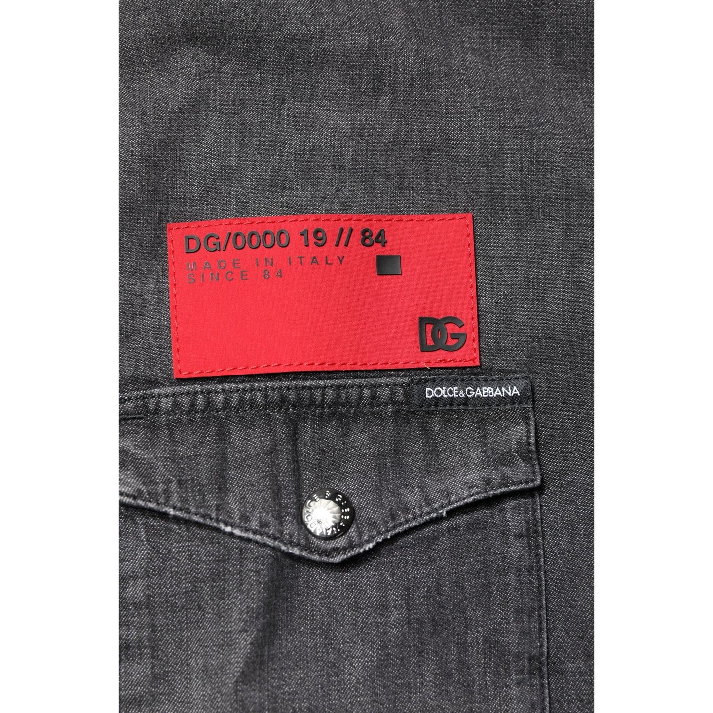 Dolce & Gabbana Gray Long Sleeves Button Down Denim Shirt TSH87765-41