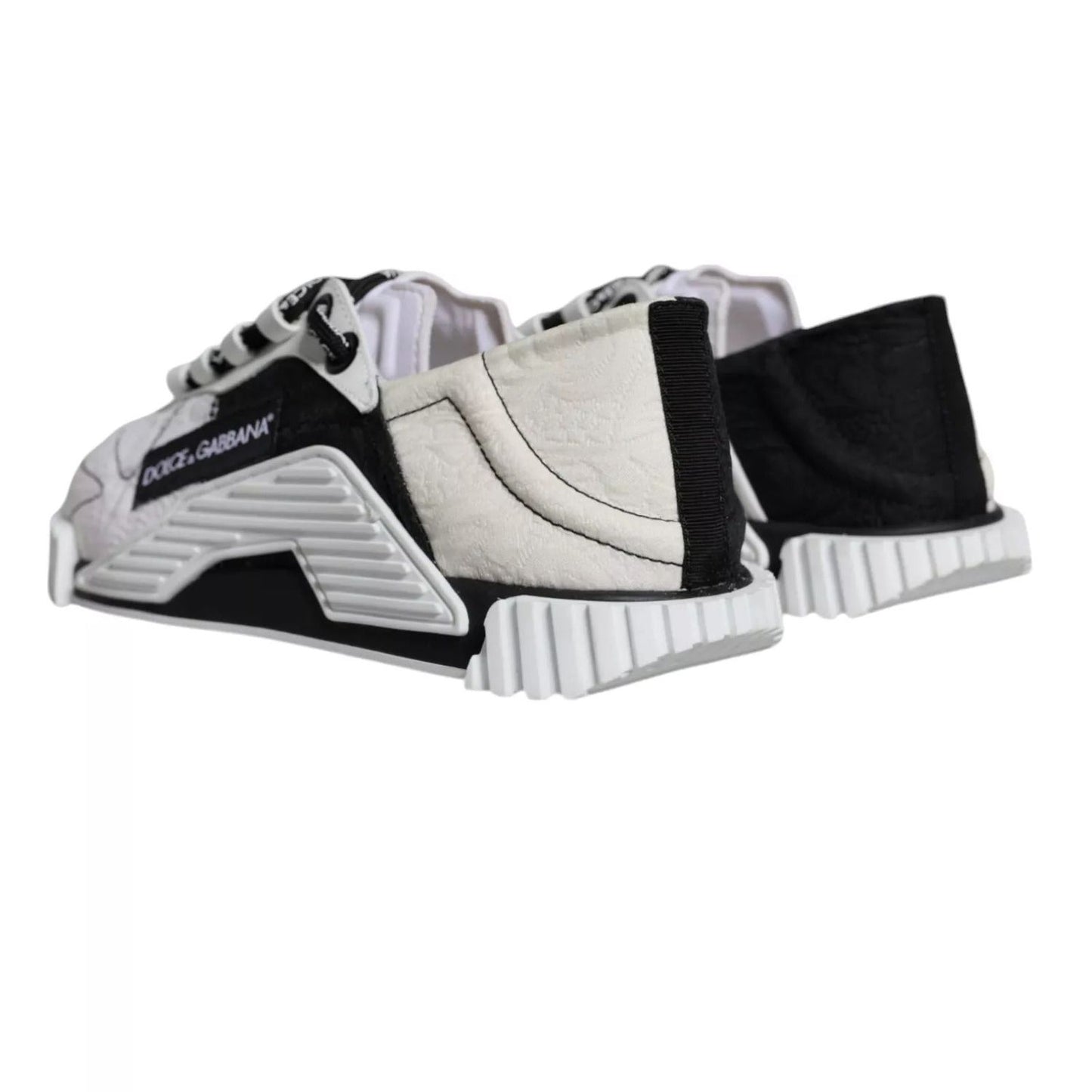 Dolce & Gabbana White Black Low Top NS1 Sneakers Shoes LA11821#4-37.5