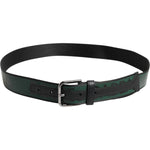 Dolce & Gabbana Green Black Polyester DG Logo Buckle Belt BEL9425-95