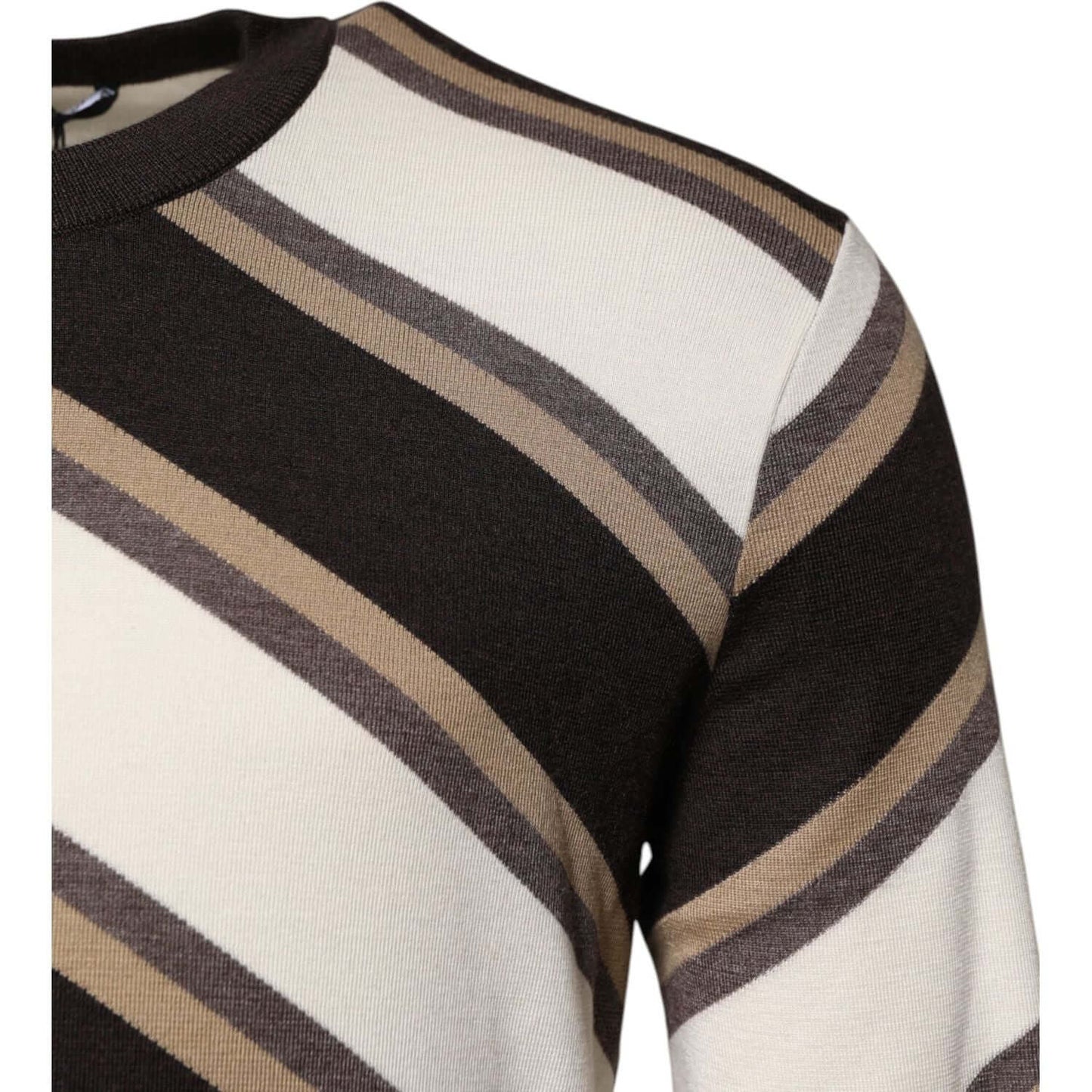 Dolce & Gabbana Multicolor Stripes Crew Neck Pullover Sweater TSH90522-48
