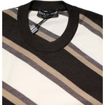Dolce & Gabbana Multicolor Stripes Crew Neck Pullover Sweater TSH90522-48
