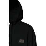 Dolce & Gabbana Black Logo Full Zip Hooded Men Sweatshirt Sweater TSH90597-54