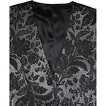 Dolce & Gabbana Black Gray Brocade Formal Men Waistcoat Vest TSH90466-48