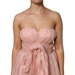 Dolce & Gabbana Pink Silk Chiffon A-line Pleated Midi Dress