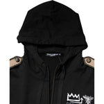 Dolce & Gabbana Black Logo Hooded Full Zip Sweatshirt Jacket JKT41297-38