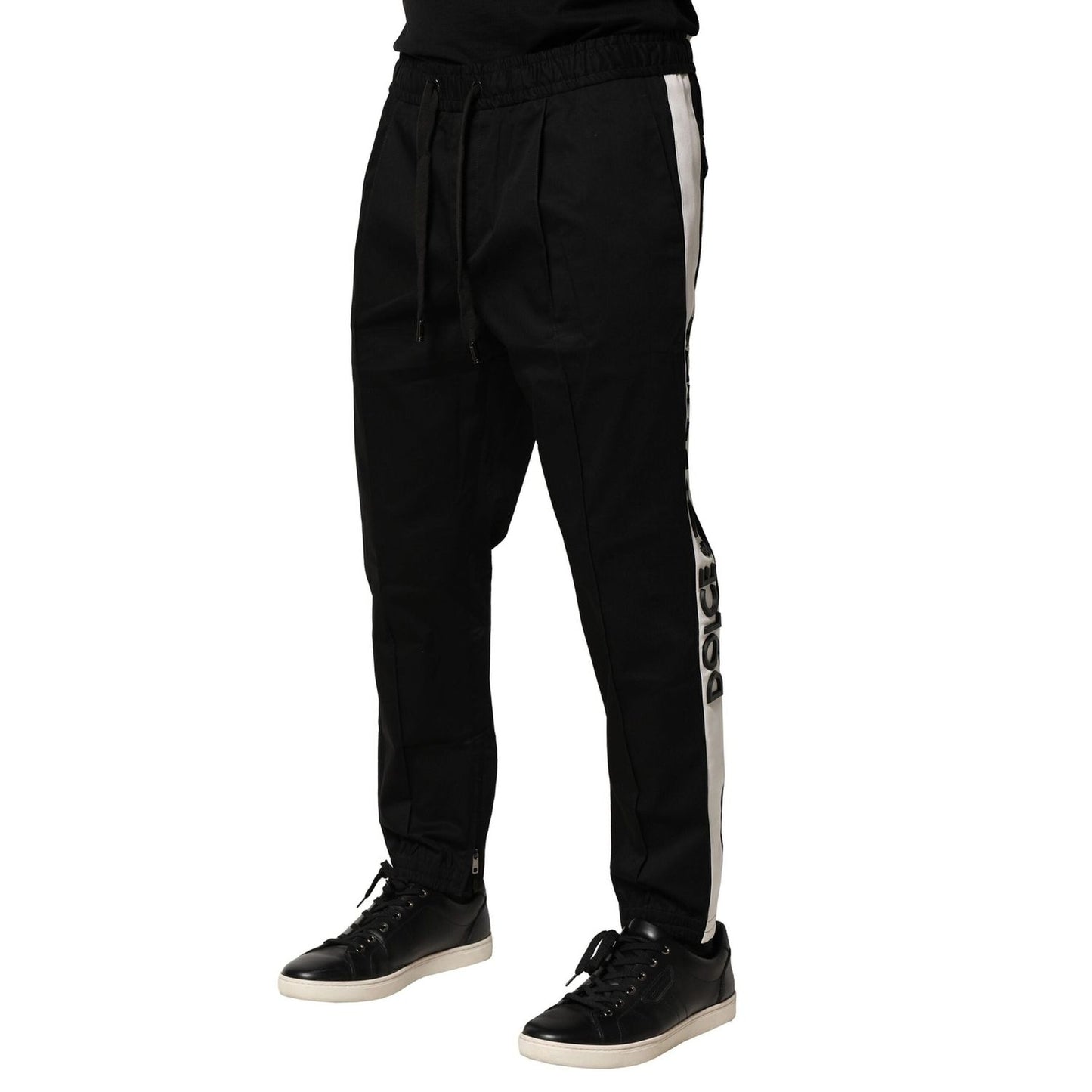 Dolce & Gabbana Black Cotton Mid Waist Jogger Pants PAN76475-50