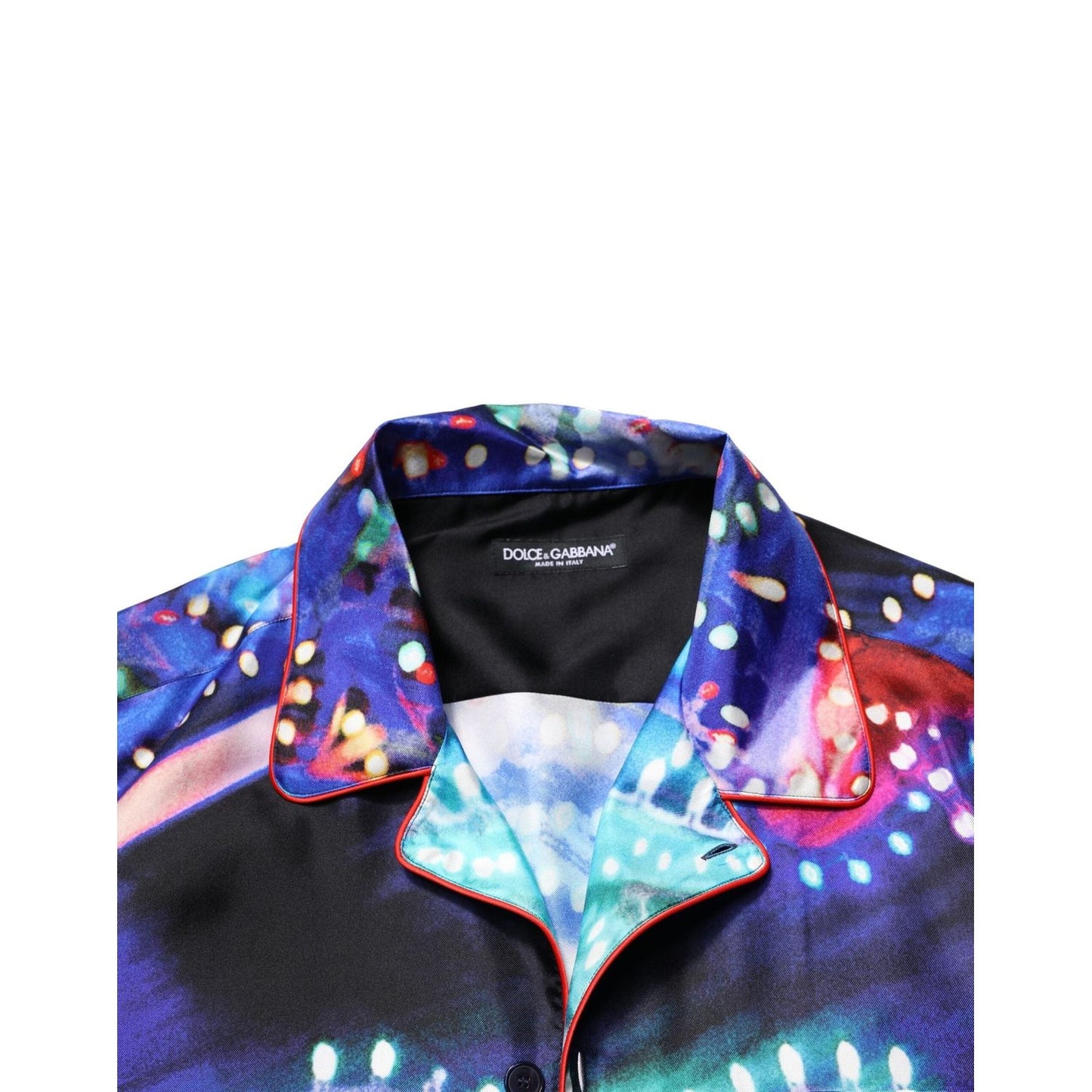 Dolce & Gabbana Multicolor Printed Silk Lounge Casual Shirt TSH90483-37