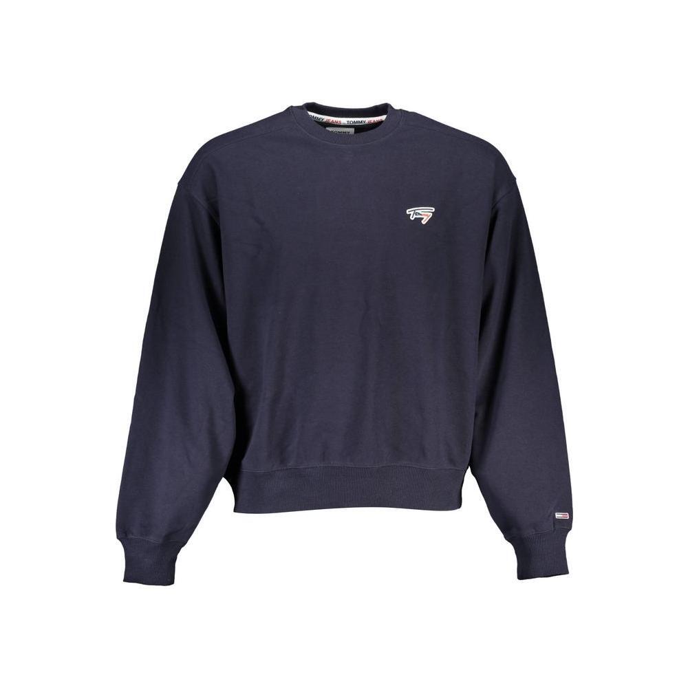 Tommy Hilfiger Chic Blue Crew Neck Sweater with Logo Detail