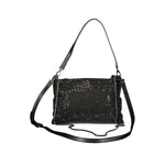 Mario Valentino Black Polyester Women Handbag with Rhinestone Details VA-34742