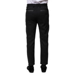 Dolce & Gabbana Black Gray Fantasy Cotton Formal Slim Pants PAN76478-44