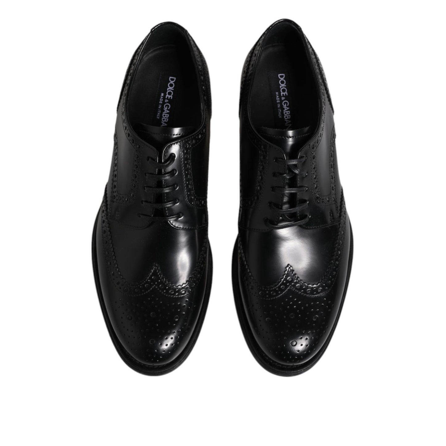 Dolce & Gabbana Black Leather Derby Wingtip Formal Shoes MV7256-41