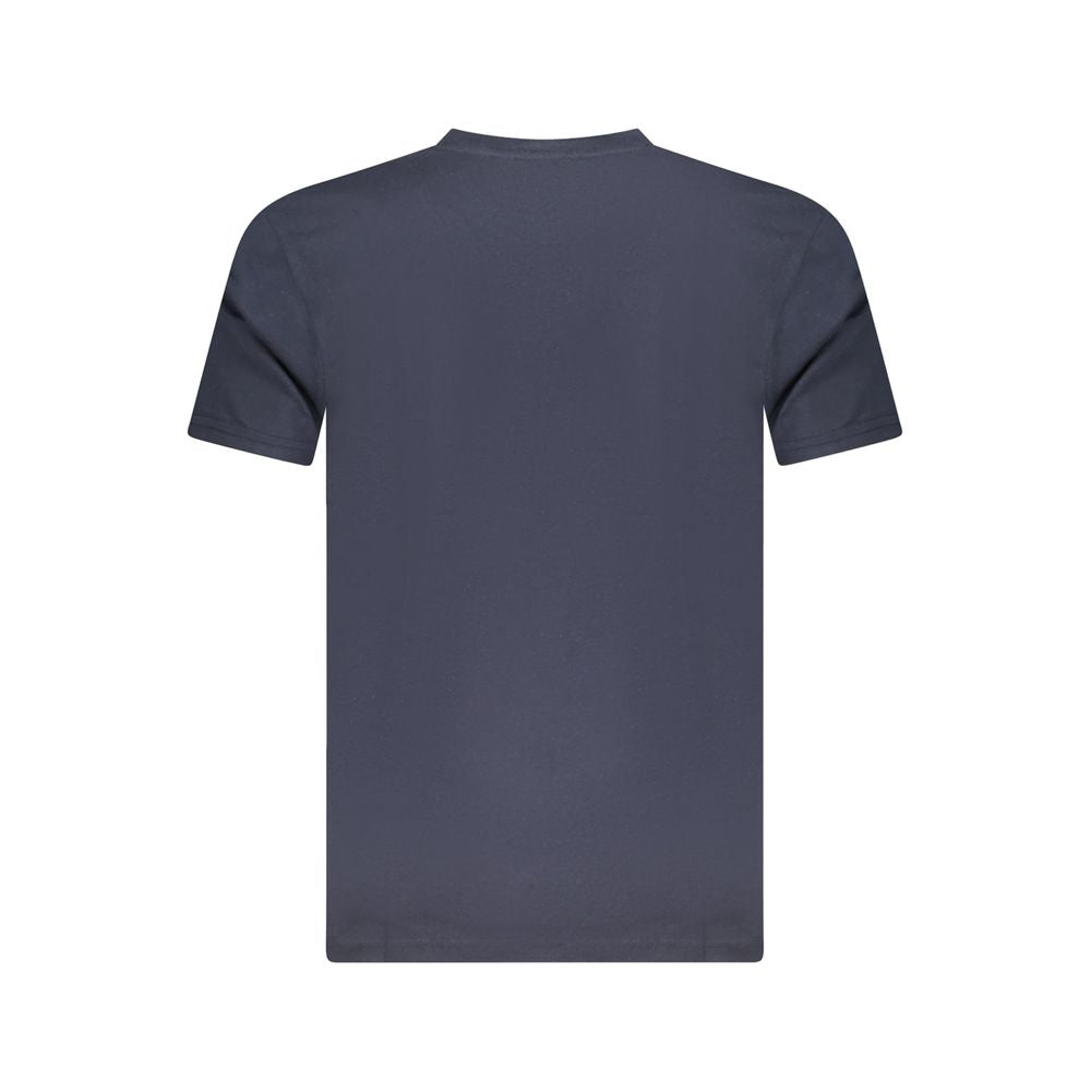 Cavalli Class Blue Cotton Men T-Shirt showcasing iconic back design for trendsetting style.
