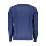La Martina Blue Cotton Men Sweater