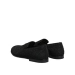 Dolce & Gabbana Black Jacquard Slip On Loafers Formal Shoes MV7341-40