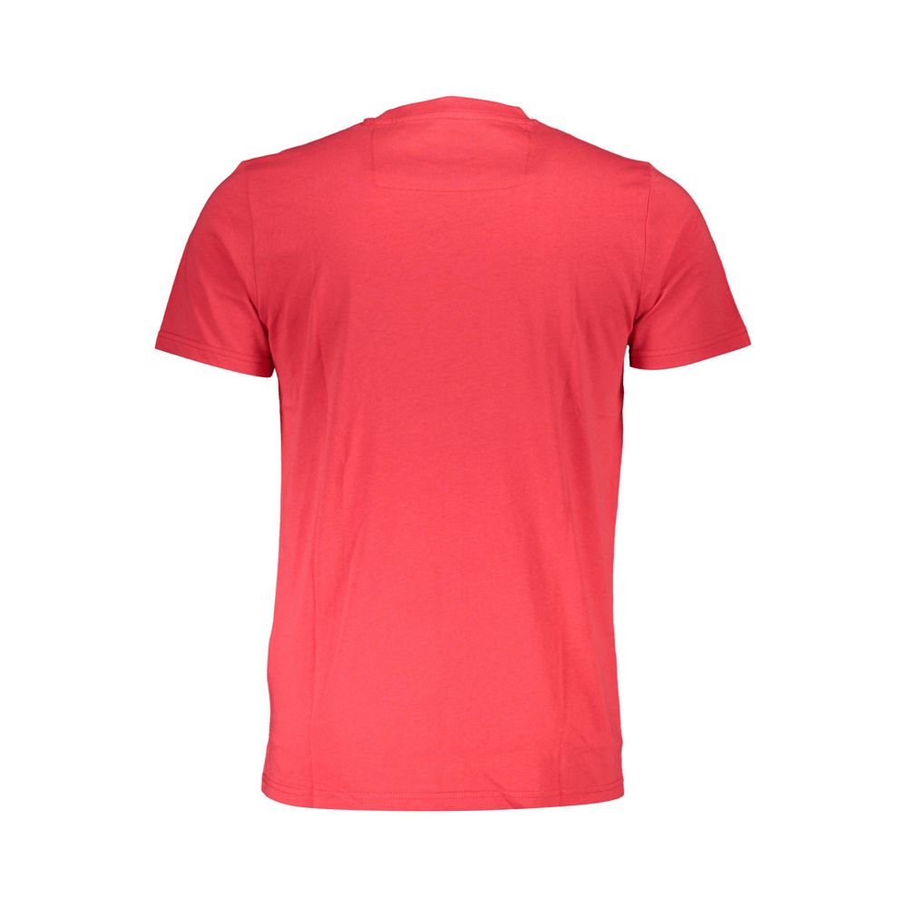 Cavalli Class Red Cotton Men T-Shirt back view, showcasing vibrant color and quality fabric.