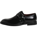 Dolce & Gabbana Black Leather Monk Strap Derby Formal Shoes MV7358-40