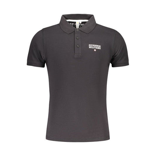 Accademia Militare Black Cotton Polo Shirt