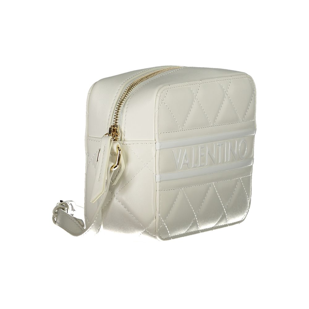 Mario Valentino White Polyethylene Handbag with adjustable shoulder strap, zip closure, and contrasting details