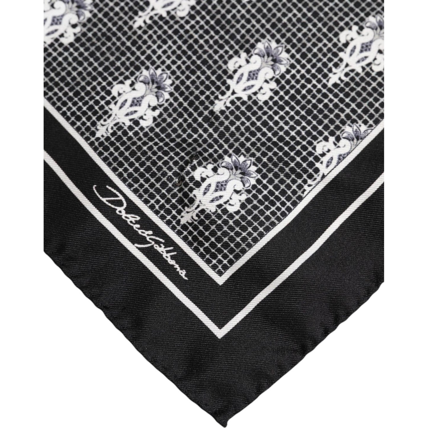 Dolce & Gabbana Black White Printed Square Foulard Scarf