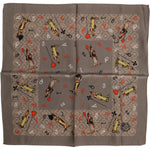 Dolce & Gabbana Brown Silk Printed Square Men Foulard Scarf