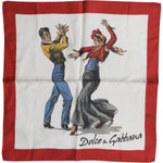 Dolce & Gabbana White Printed Silk Square Men Foulard Scarf