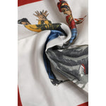 Dolce & Gabbana White Printed Silk Square Men Foulard Scarf
