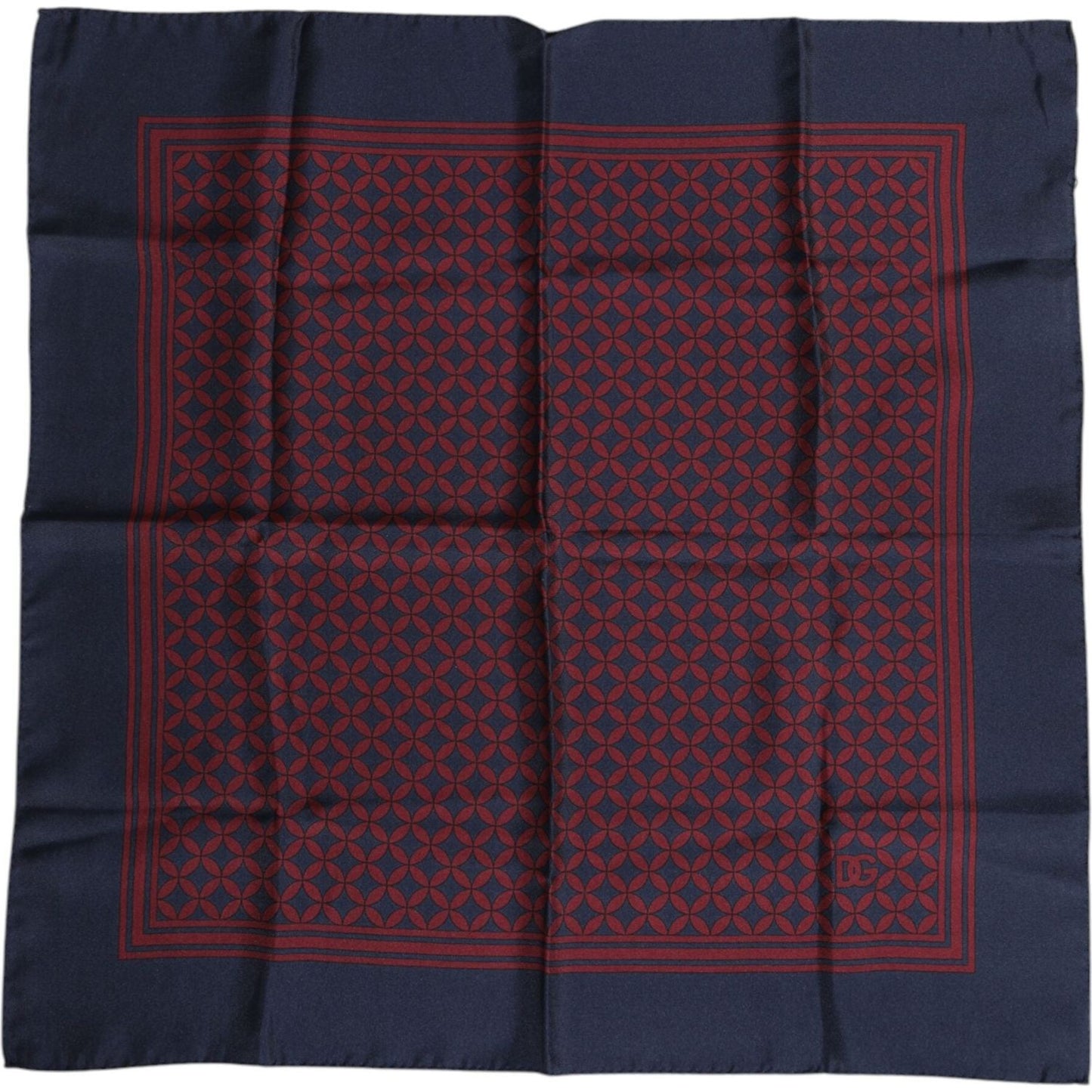 Dolce & Gabbana Red Blue Printed Silk Square Men Foulard Scarf