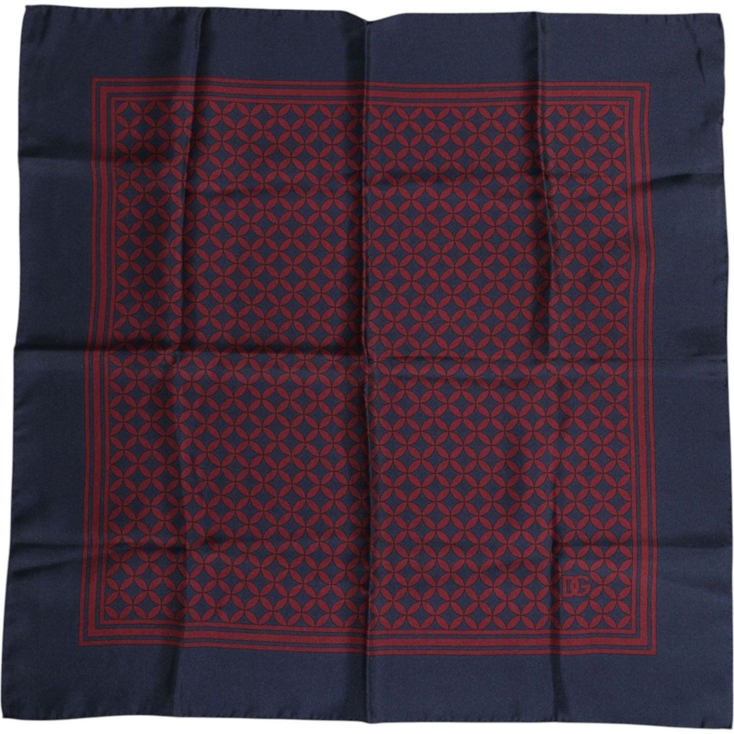 Dolce & Gabbana Red Blue Printed Silk Square Men Foulard Scarf