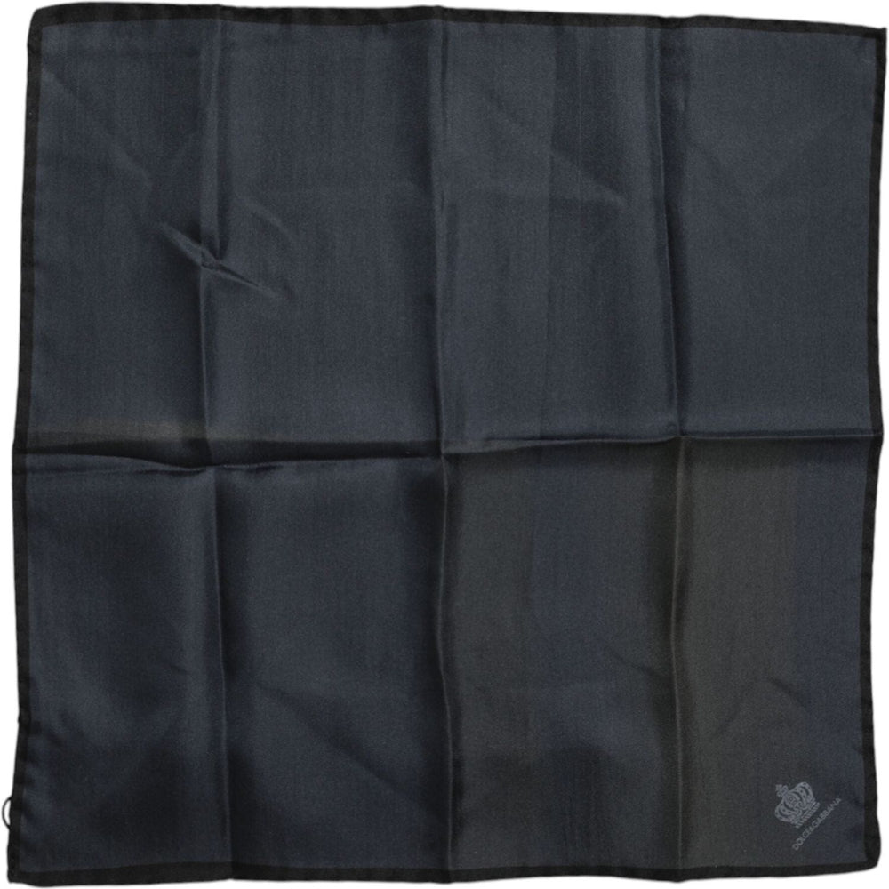 Dolce & Gabbana Blue DG Crown Silk Square Men Foulard Scarf
