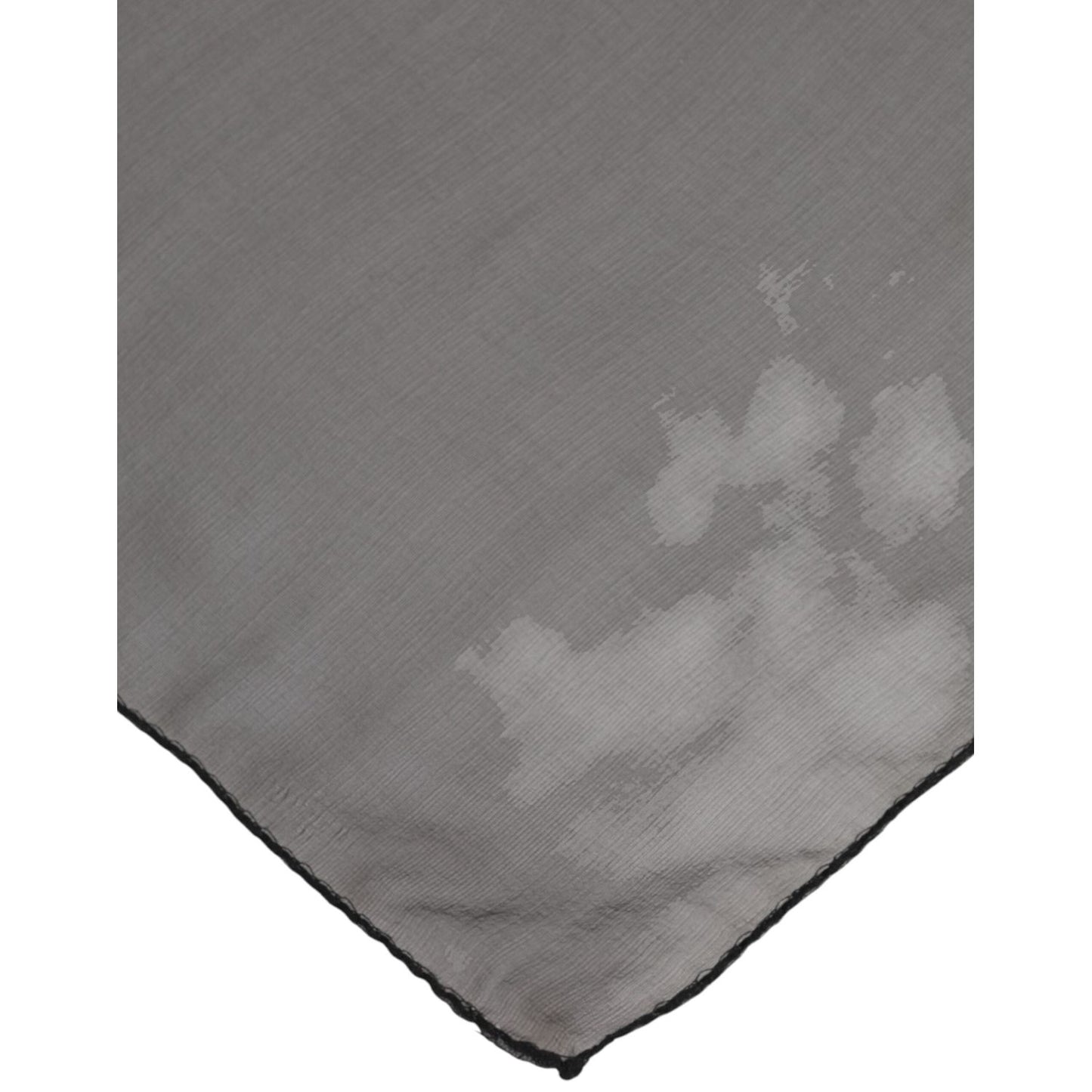 Dolce & Gabbana Gray Black Silk Square Women Foulard Scarf MS7381