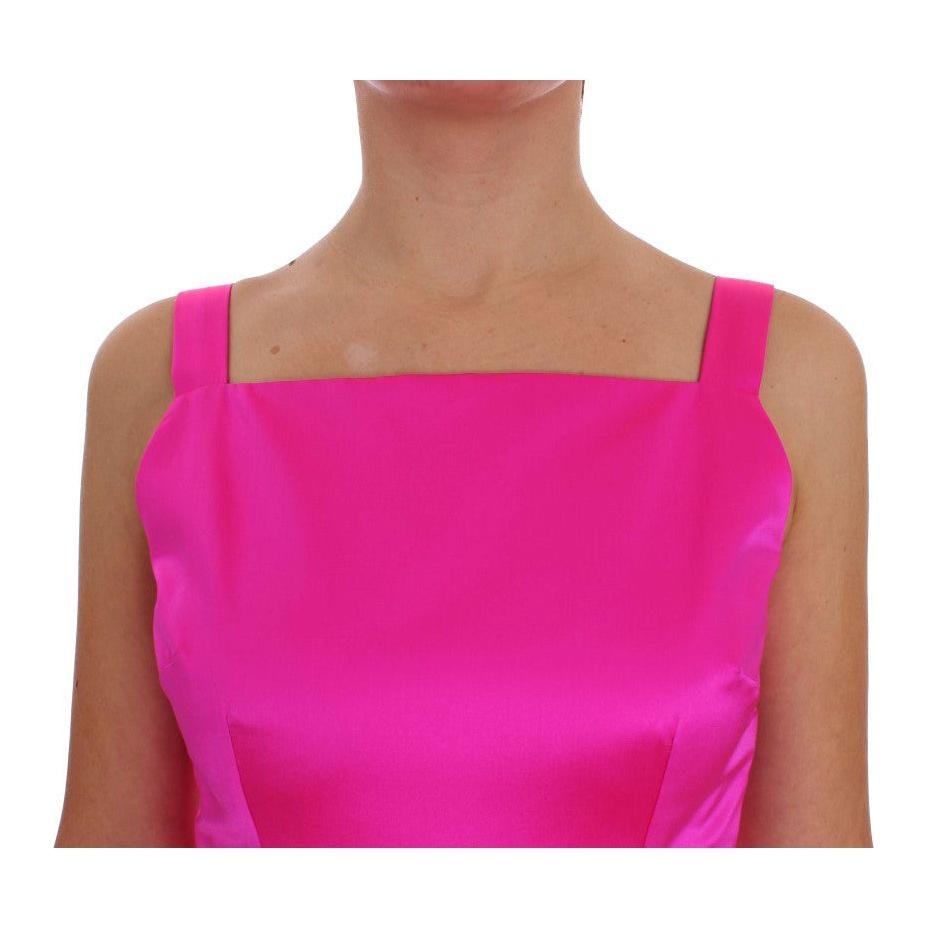 Dolce & Gabbana Elegant Silk Full Length Pink Sheath Dress Dolce & Gabbana Violet Red