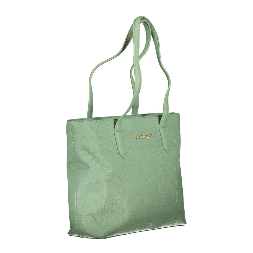 Mario Valentino Green Polyethylene Handbag with 2 handles, internal pockets, zip closure, contrasting details, and logo.