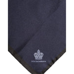Dolce & Gabbana Blue DG Crown Silk Square Men Foulard Scarf MS7505