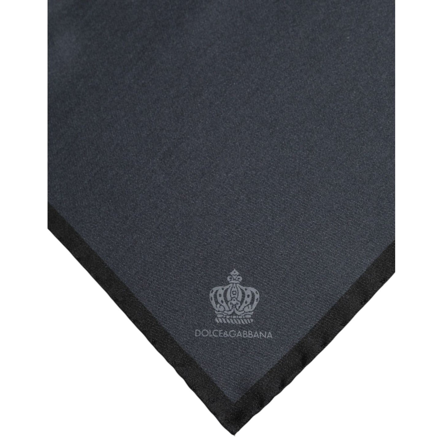 Dolce & Gabbana Dark Gray DG Crown Silk Square Foulard Scarf MS7534