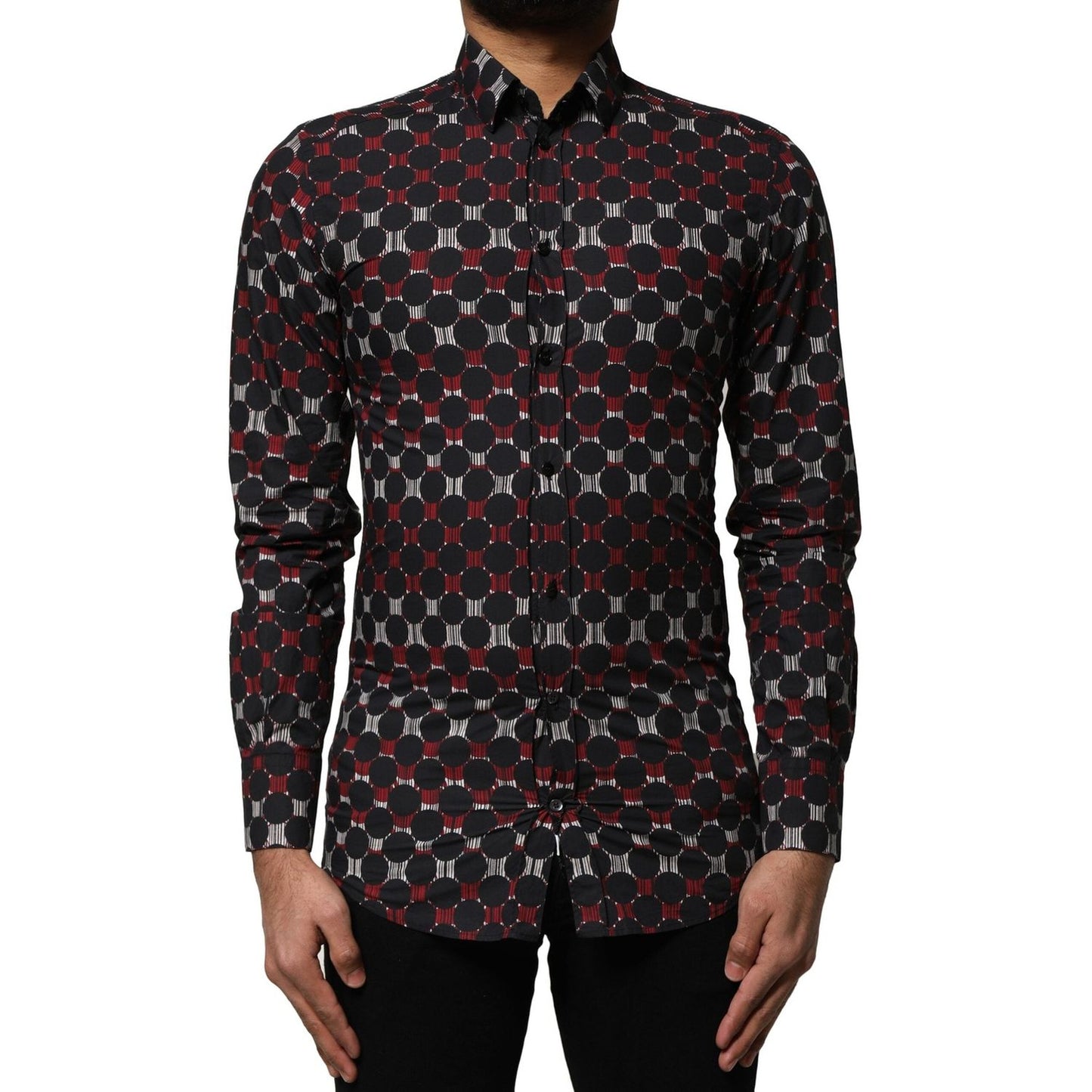 Dolce & Gabbana Multicolor Cotton GOLD Long Sleeves Shirt TSH86471-37