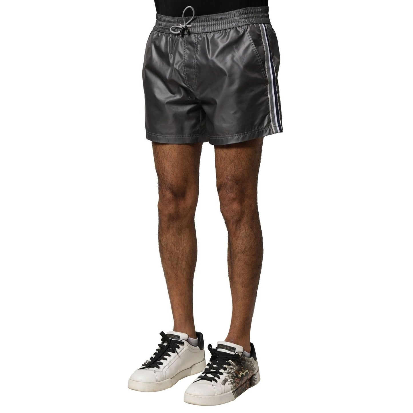Dolce & Gabbana Gray Polyester Mid Waist Casual Bermuda Shorts PAN76152-4