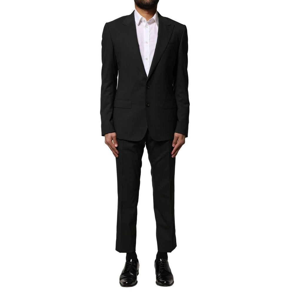 Dolce & Gabbana Black Wool 2 Piece Single Breasted Suit KOS1990-46