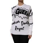 Dolce & Gabbana White Wool Knit Crew Neck Pullover Sweater