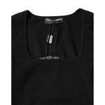 Dolce & Gabbana Black Square Neck Long Sleeves Pullover Top TSH90660-36