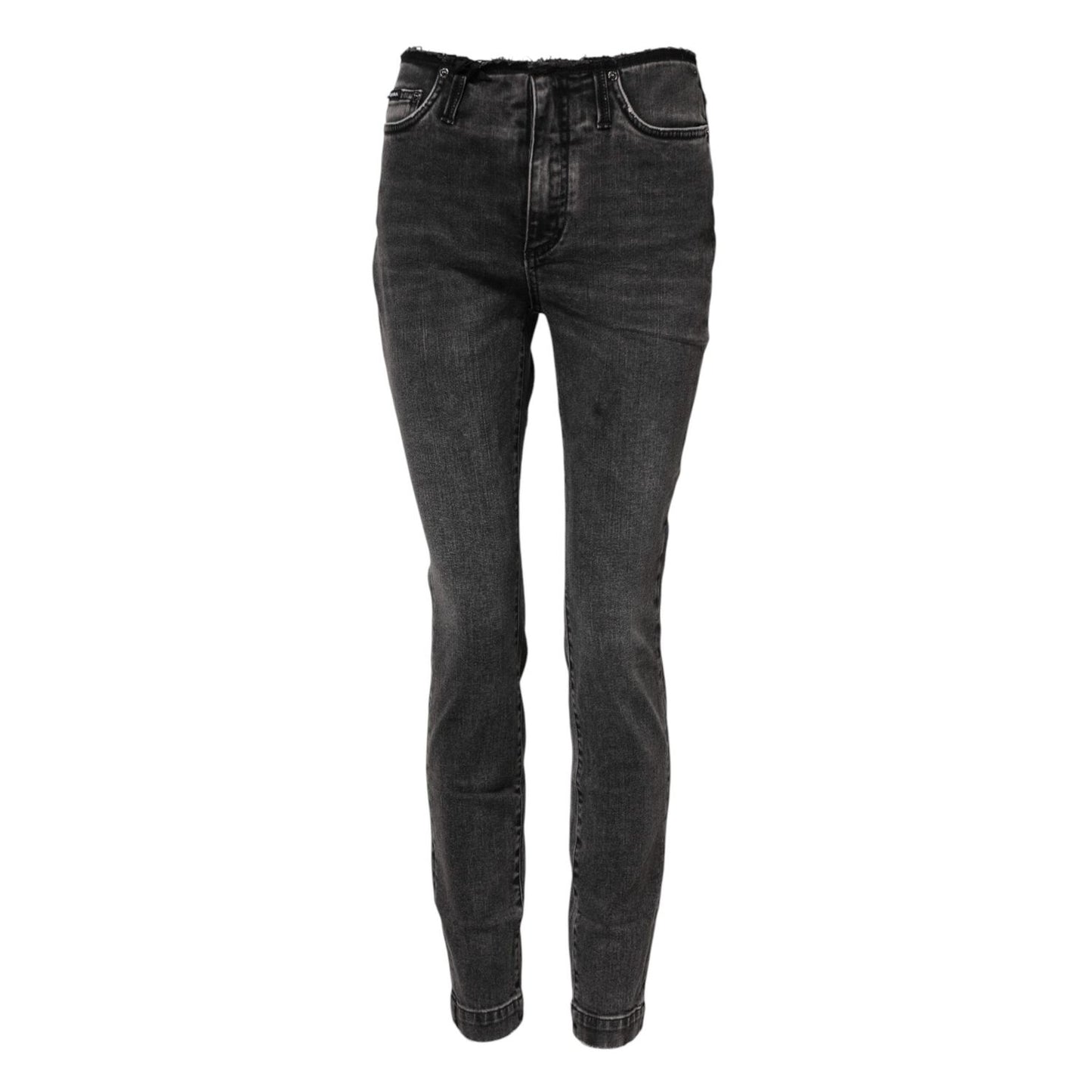 Dolce & Gabbana Gray Skinny Cotton Mid Waisted Denim Jeans PAN75118-40