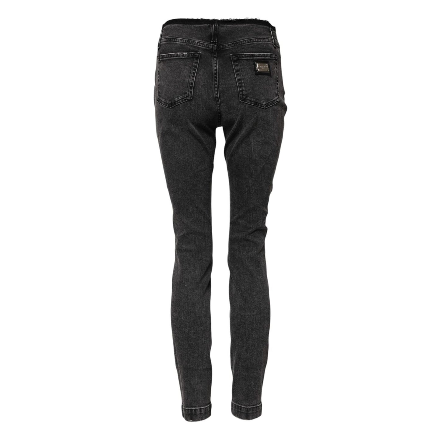 Dolce & Gabbana Gray Skinny Cotton Mid Waisted Denim Jeans PAN75118-40