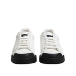Dolce & Gabbana White Black Logo Leather Lace Up Sneakers Shoes MV7462-40