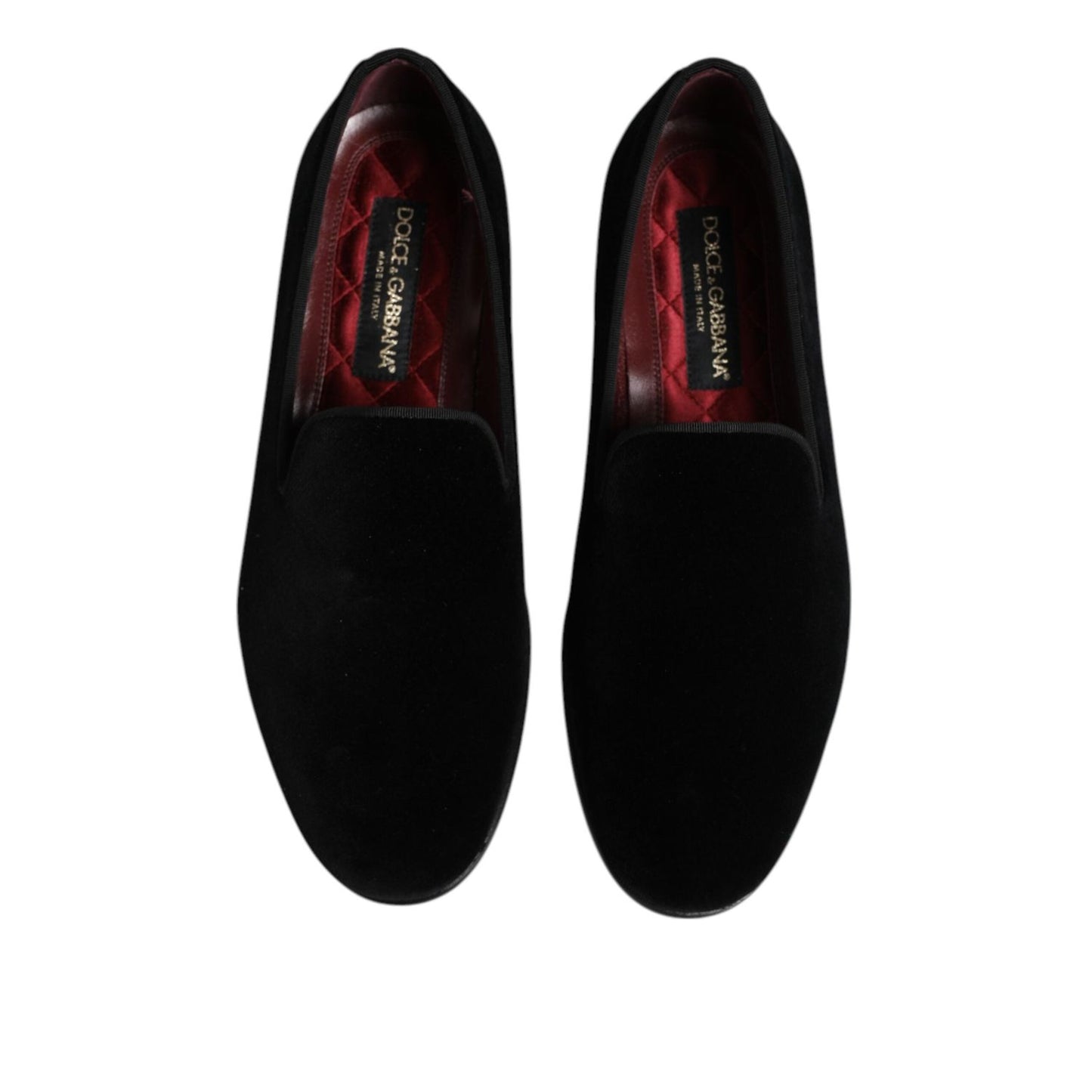 Dolce & Gabbana Black Velvet Slip On Loafers Formal Shoes MV7497-40