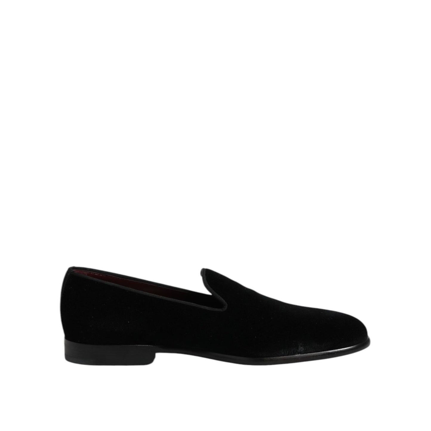 Dolce & Gabbana Black Velvet Slip On Loafers Formal Shoes MV7497-40