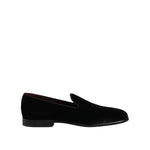 Dolce & Gabbana Black Velvet Slip On Loafers Formal Shoes MV7497-40