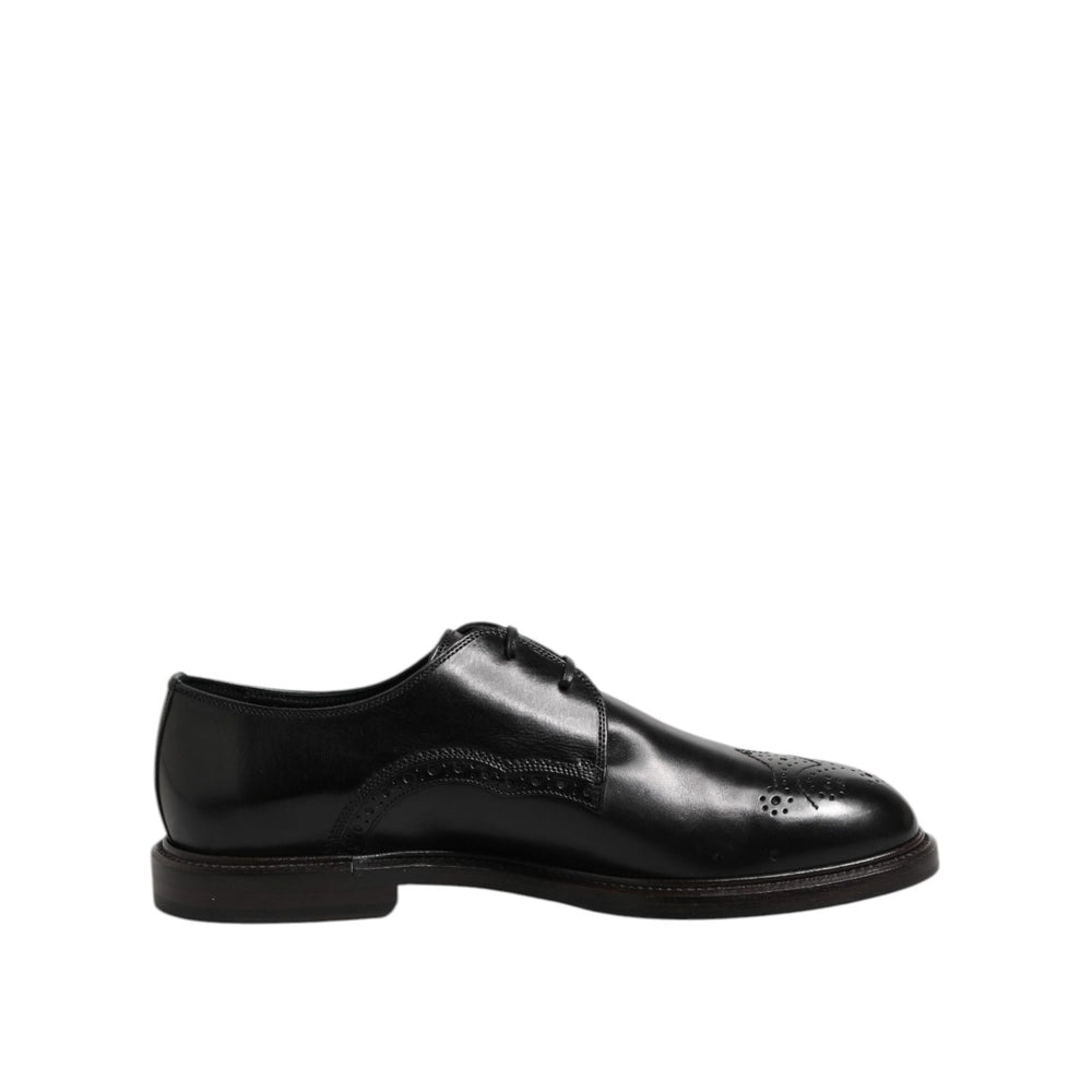Dolce & Gabbana Black Leather Derby Wingtip Formal Shoes MV7524-41