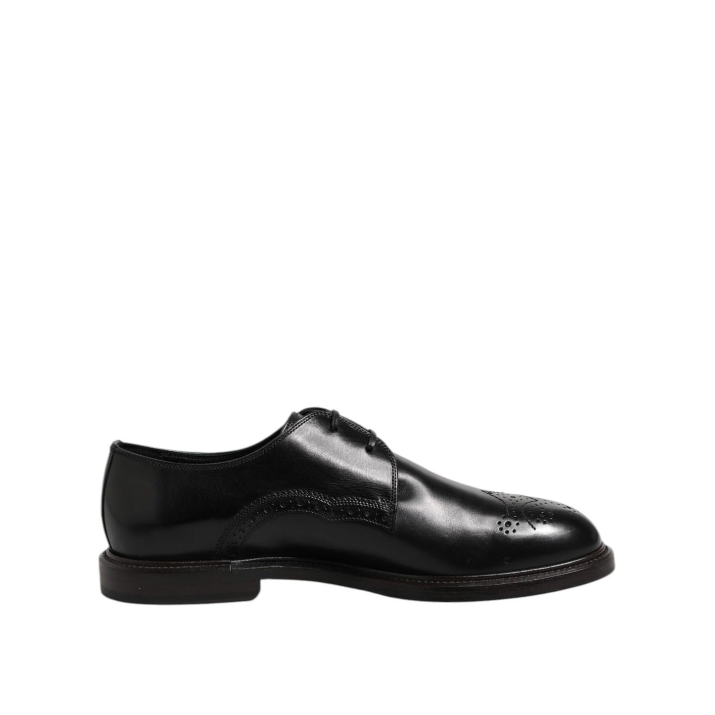 Dolce & Gabbana Black Leather Derby Wingtip Formal Shoes MV7524-41