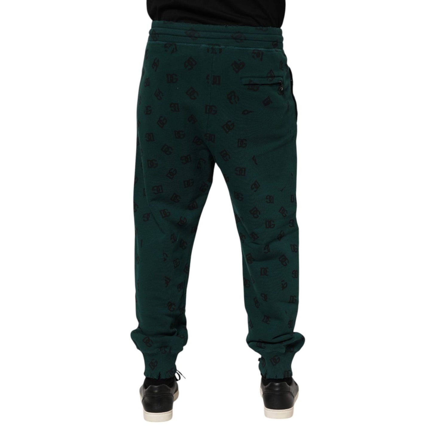Dolce & Gabbana Green Logo Print Jogger Men Sweatpants Pants PAN76272-48
