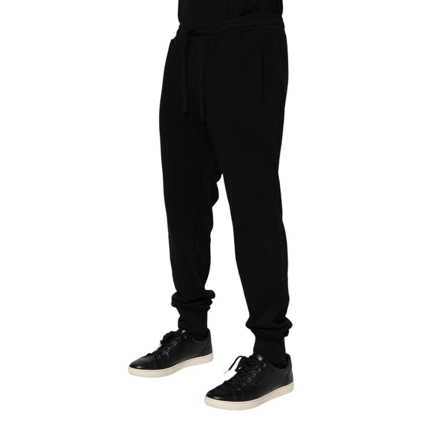 Dolce & Gabbana Black Cotton Crown Jogger Sweatpants Pants PAN76329-58